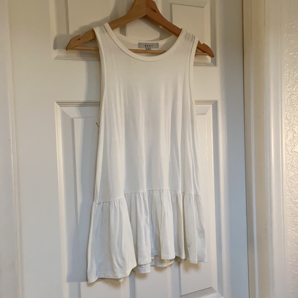 White Peplum Tank